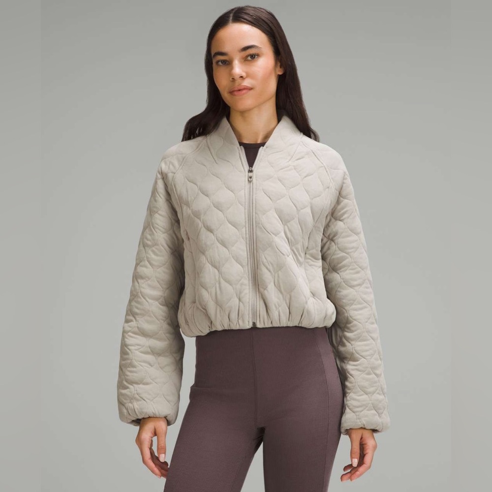 Lululemon cropped quilted bomber jacket
